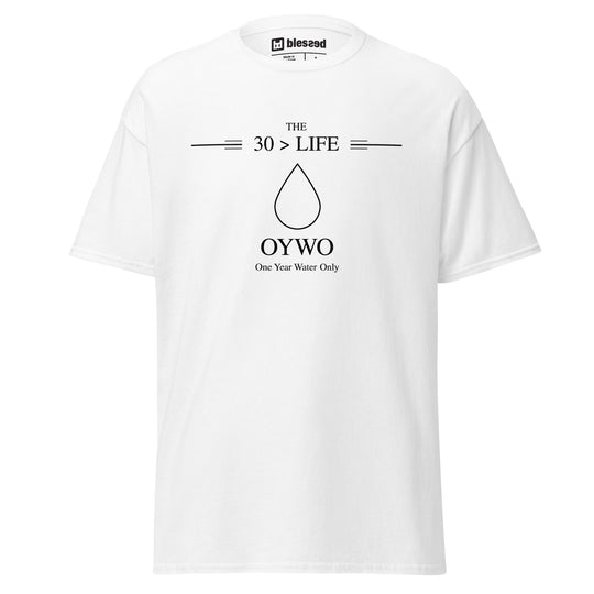 OYWO 'the 30 &gt; life' White Unisex T-Shirt